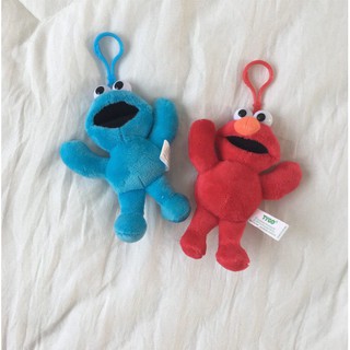 月月🌙 潮流 玩偶 吊飾 絨毛公仔 搞怪 芝麻街 書包掛件 elmo 玩偶 掛飾 可愛 卡通 艾摩 鑰匙圈 餅乾怪獸