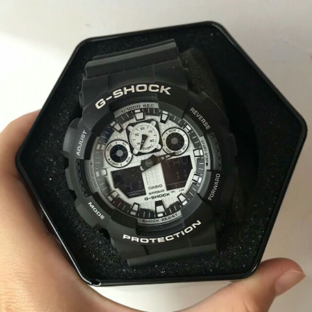 G-Shock GA-100BW 黑白雙顯 手錶 九成新
