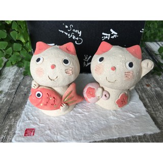 日本製 Craftman house 作舍窯 手作 陶器 招福的貓 貓咪 裝飾品-好朋友K6185