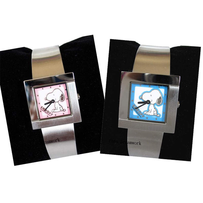 卡漫城 - 六折 出清 史奴比 方鏡 手錶 二款選一 ㊣版 史努比 女錶 手鍊 方形 Snoopy 不鏽鋼 手環式