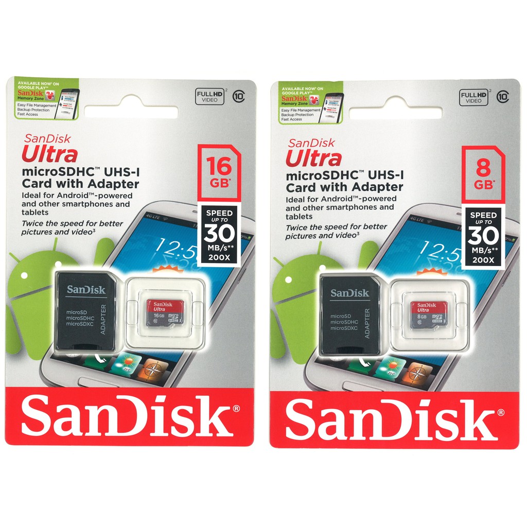 原廠、原封SanDisk microSD 8GB、16GB記憶卡