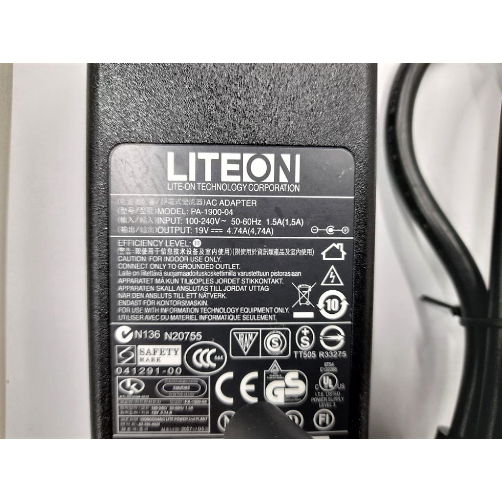 100%LITEON光寶原廠 筆電變壓器 筆電充電器 19V  4.74A 5.5mm x 2.5mm