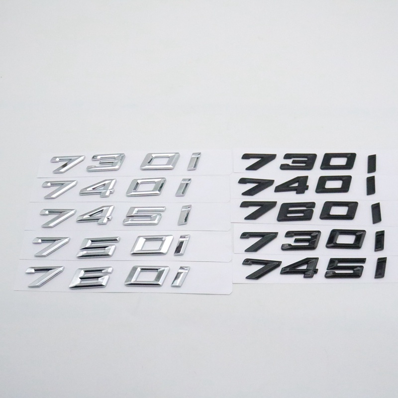 全新數字字母標誌後備箱標誌貼紙適用於寶馬 740i 750i 730i 760i 745i 750d 730d 760d