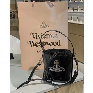 韓版vivienne westwood西太后水桶包2新款漆皮迷你高級感斜背包