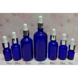 5ml/10ml/15ml/20ml/30ml/50ml/100ml白色矽膠銀色蓋藍色玻璃滴管瓶/玻璃吸管瓶/精油滴管瓶