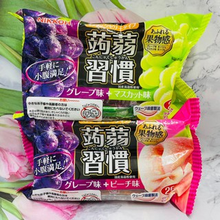 [大貨臺日]日本 NIKKOH 日幸 蒟蒻習慣 果凍條 綜合口味 288g(葡萄+水蜜桃/葡萄+白葡萄) 24入
