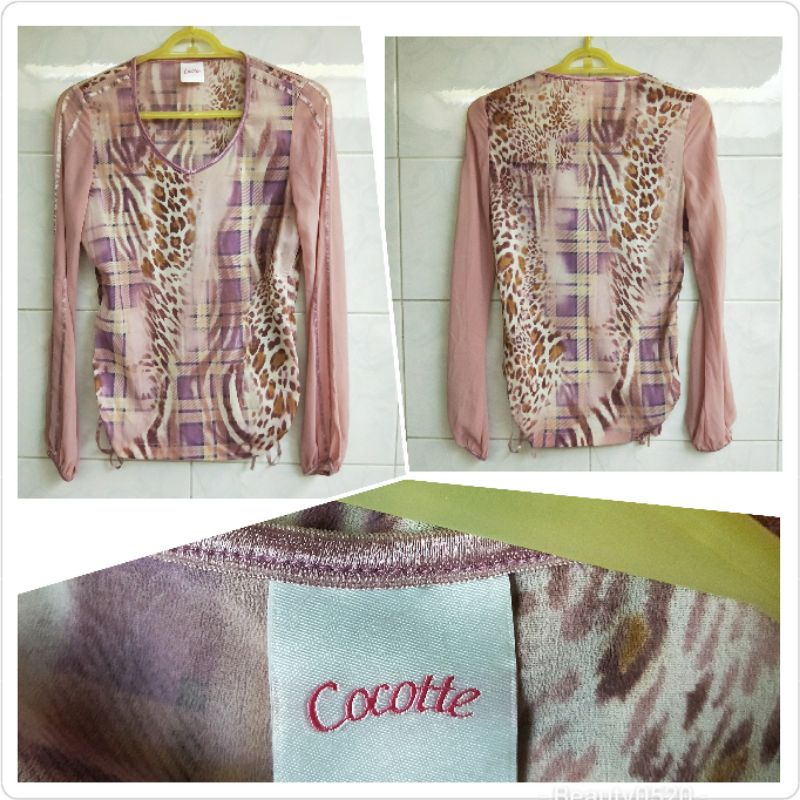 (出清）Cocotte 粉色拼接上衣
