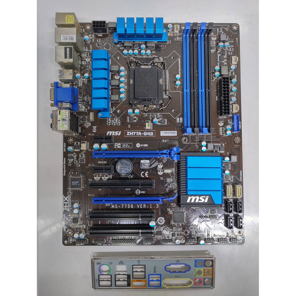 微星MSI  ZH77A-G43主機板Motherboard 可裝Core i5 i7 2600 3470 3770K