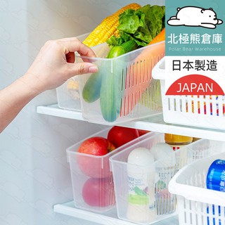 日本製 冰箱蔬果收納盒 堆疊收納盒 冰箱 儲藏盒 醬料盒 水果 蔬菜 收納籃 置物盒 置物架 冰箱儲藏 『北極熊倉庫』