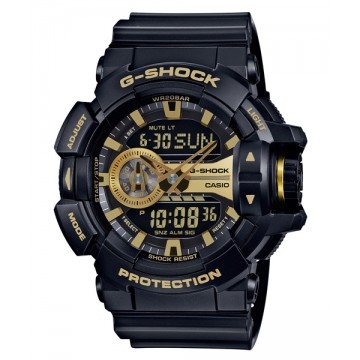 【金台鐘錶】CASIO卡西歐 G-SHOCK 大錶徑 多層次錶盤 黑金 GA-400GB-1A9