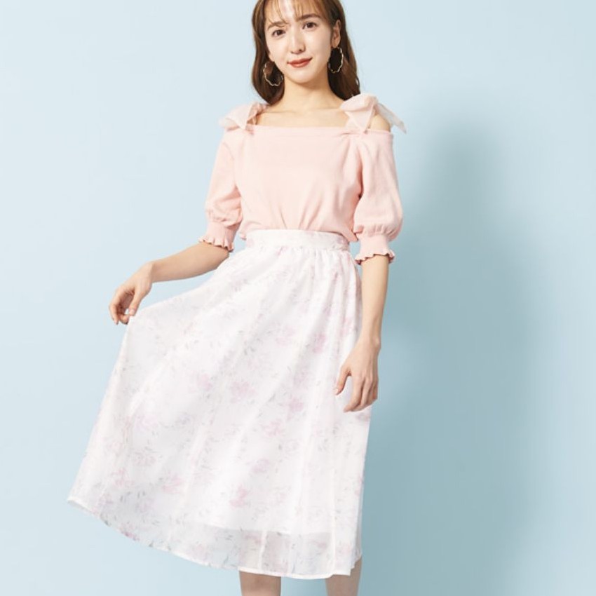 Titty Co Y0122 006 微透花卉圖案及膝裙 2色 蝦皮購物