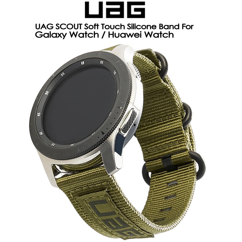 UAG單色尼龍錶帶 22mm通用錶帶 適用華爲Huawei Watch GT2 / 3 46mm pro 運動錶帶