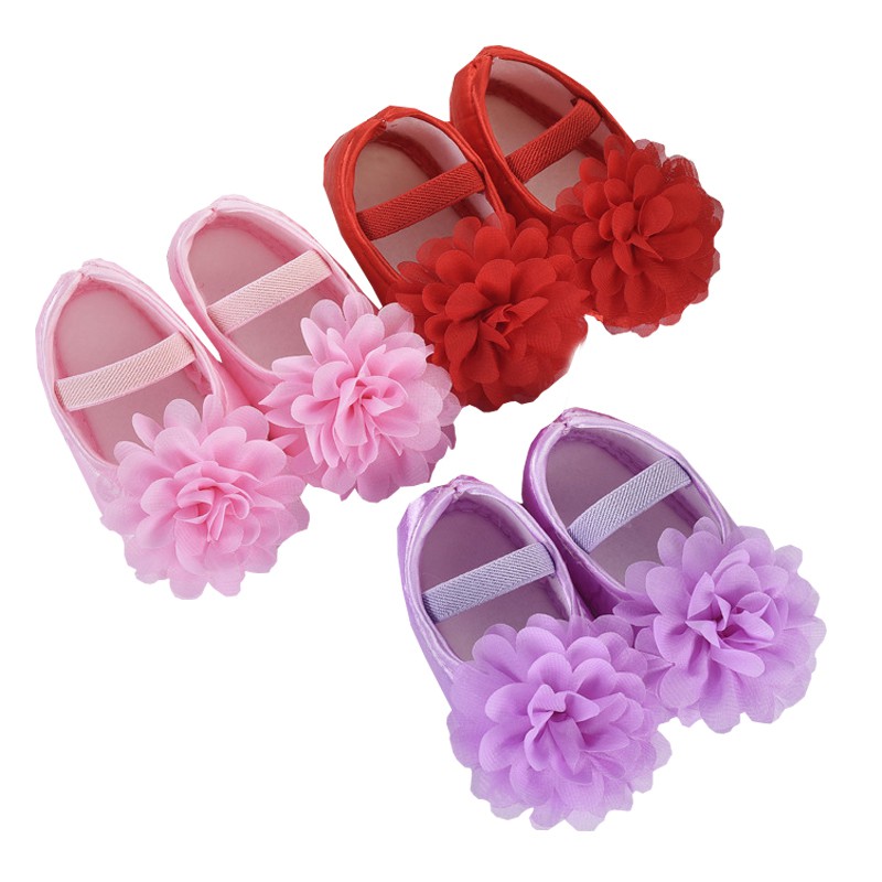 嬰兒鞋 公主鞋 女寶寶花朵娃娃鞋 學步鞋 三色