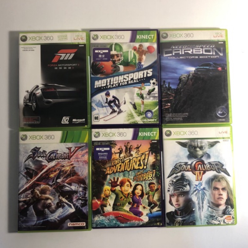 Xbox360 二手遊戲片 極限競速3、極速快感、劍魂5、惡靈古堡5、音速小子：自由滑板競速、體感運動、大冒險