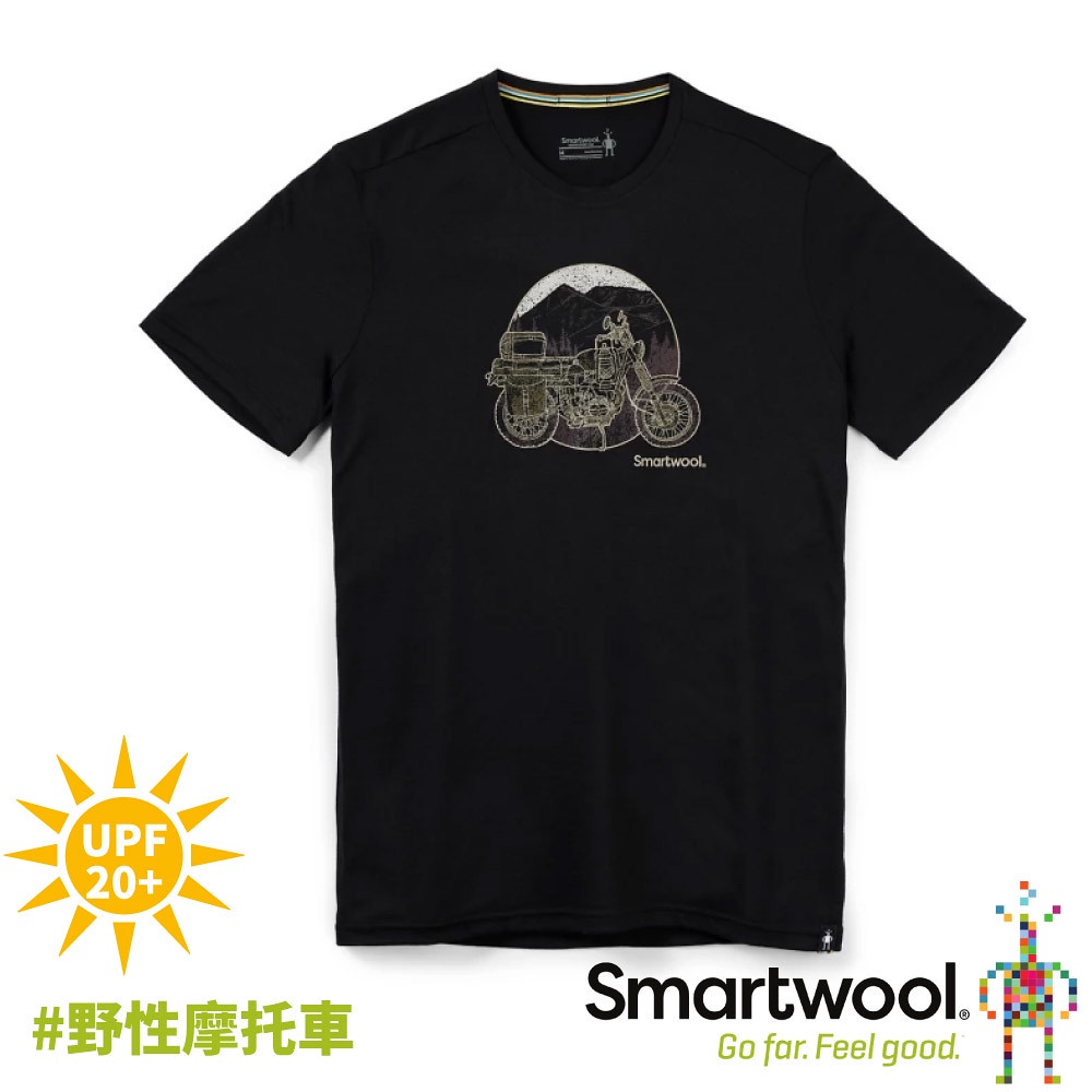 【SmartWool 美國 男 Merino Sport 150 塗鴉短袖T恤《野性摩托車/黑》】SW016568/短T