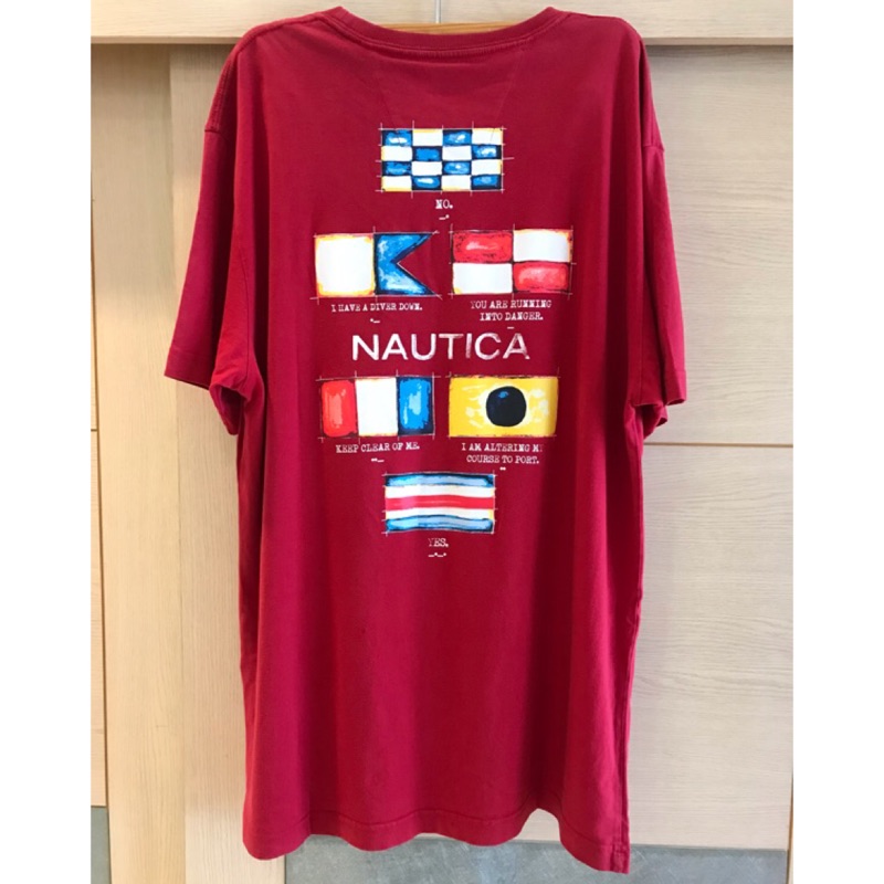 美國NAUTICA 男生 帆船 短袖T恤（紅色）正品