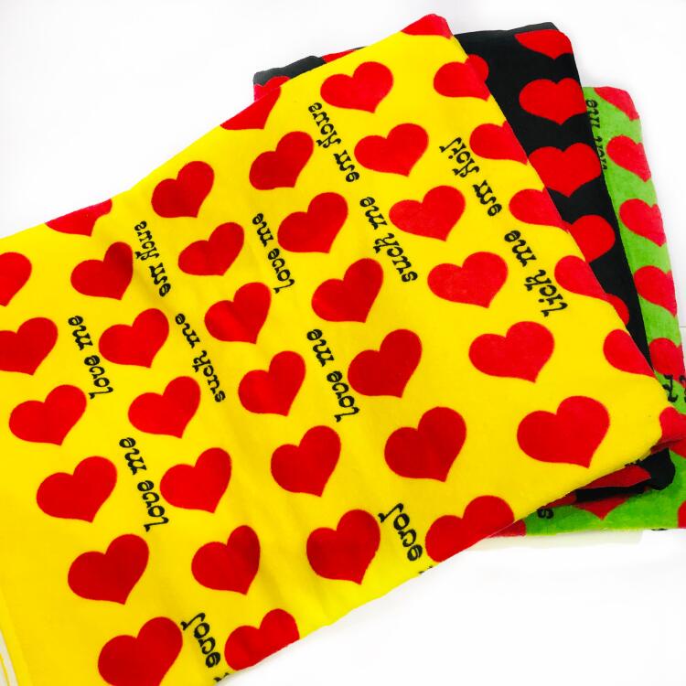 hide 浴巾 Yellow Heart / Black Green X JAPAN 大毛巾 毛巾 海灘巾 沙灘毛巾