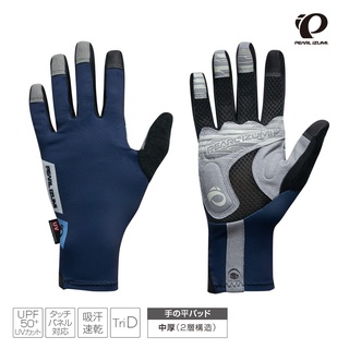 【Pearl izumi】28-7 抗UV 3D DRY 男款 長指手套 藍