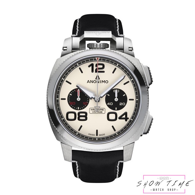 ANONIMO 精銳義式軍風雙眼計時機械錶-真皮革/大熊貓 AM-1122.01.001.A01 [ 秀時堂 ]