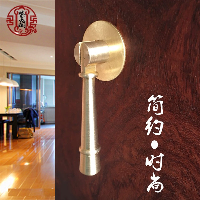 ☁中式明清家具仿古銅配件實心單孔全銅門把手現代簡約柜門抽屜拉手