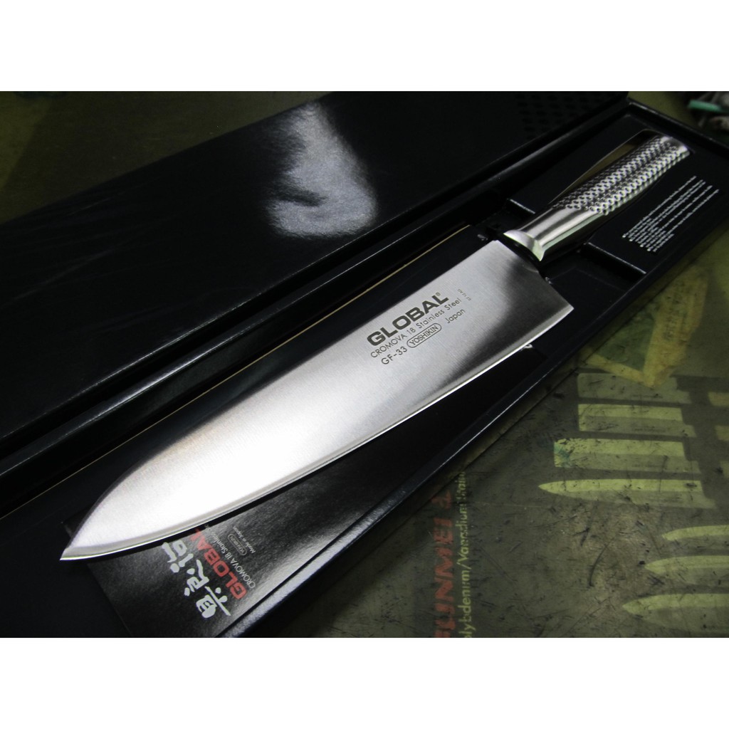 日本製🇯🇵具良治GLOBAL GF-33 21cm專業主廚刀 牛刀 西餐刀 頂級廚刀 YOSHIKIN 不鏽鋼握柄