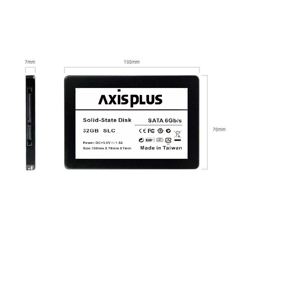 AXISPLUS 寬温工控 SATA SLC 32GB SSD 抗硫化功能