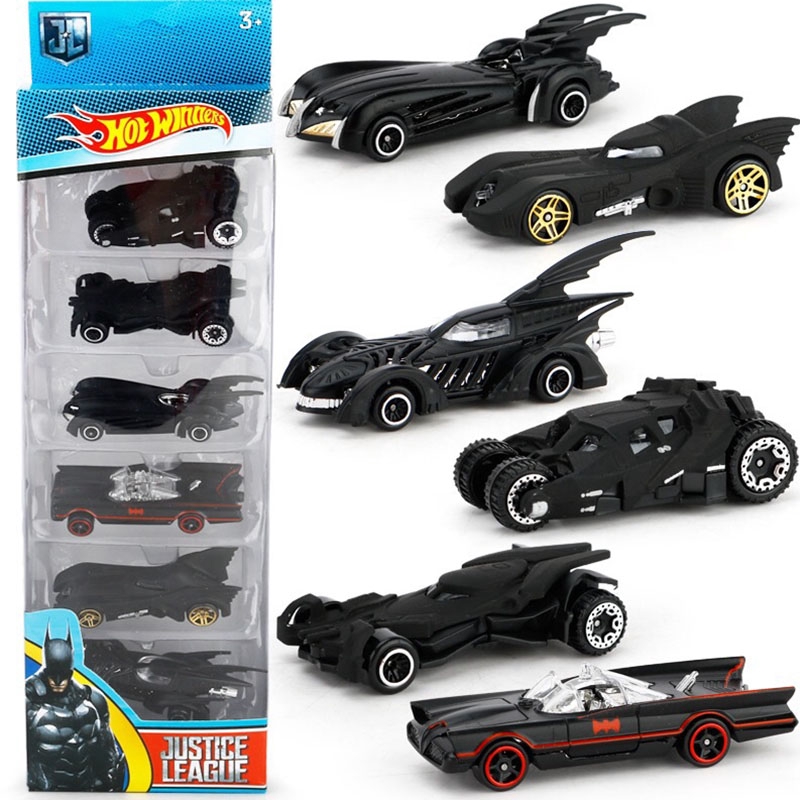 6 件風火輪 Hot Wheels 玩具車 兒童合金車 男童玩具車 蝙蝠俠/復仇者聯盟/正義聯盟/汽車總動員麥昆汽車模型