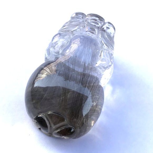 『晶鑽水晶』黑銀鈦髮晶膍貅 40mm亮度乾淨度超高 收藏極品 強力招財 增加自信 避邪化煞