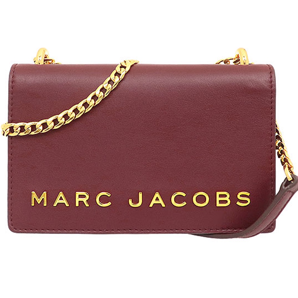 【MARC BY MARC JACOBS】DOUBLE TAKE酒红皮革斜背包