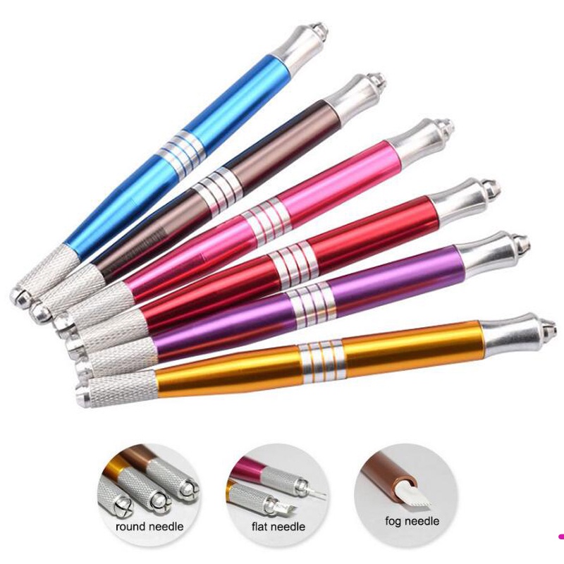 【可用】Microblading Pen 雙頭紋身筆帶斜面 12 s 圓形 5 7 爪眉機