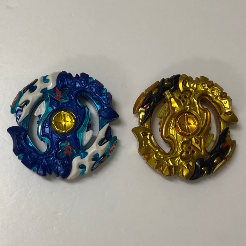 正版戰鬥陀螺絕版金色/藍色鎮魂巨神結晶盤二個一組