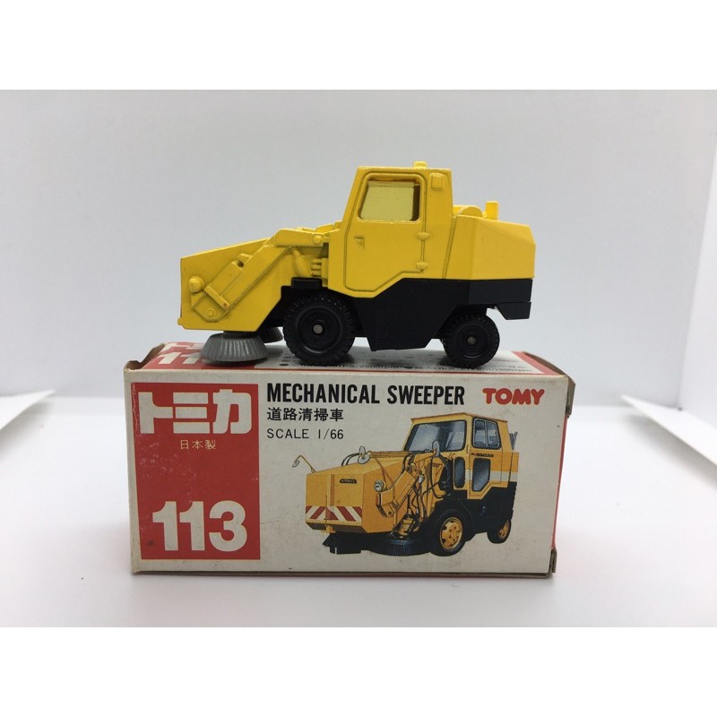 [FuFu日貨]トミカTomica 絕版 紅標 中製 NO.113 MECHANICAL SWEEPER道路清掃車
