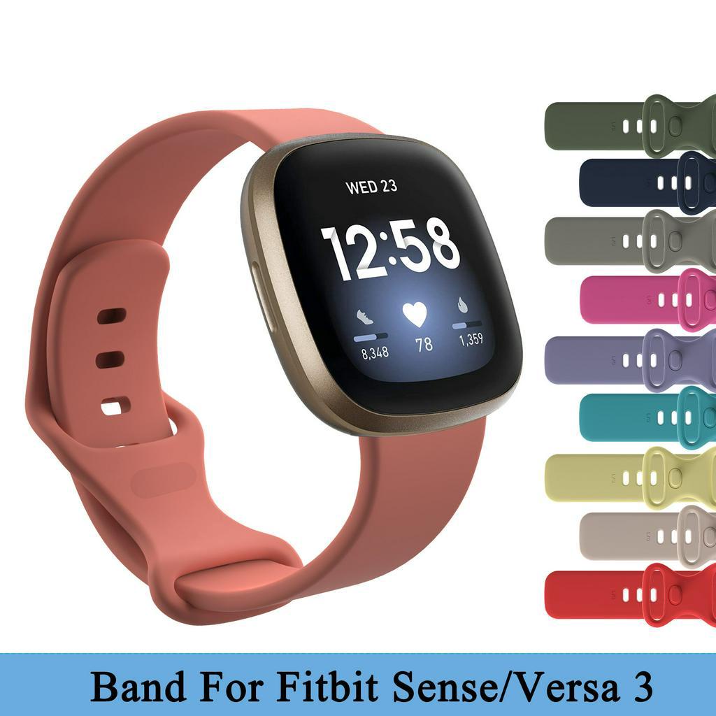 Fitbit Versa 3 錶帶的替換帶, 適用於 Fitbit Sense 矽膠手鍊多彩腕帶智能手錶配件皮帶