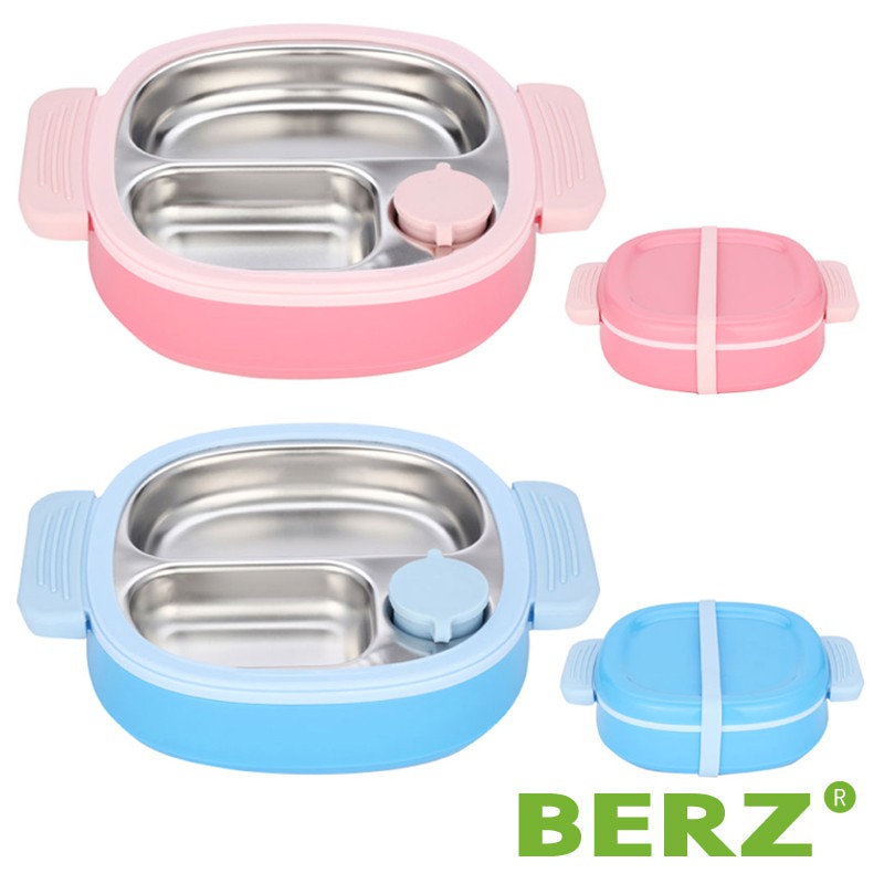 [特價優惠中]【BERZ】注水保溫餐盤(一碗兩用是餐盤也是餐盒 兒童餐具 分隔餐盤)【傳佳知寶】