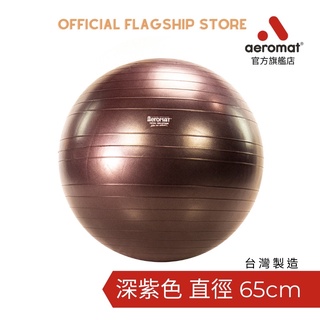 美國【Aeromat】健身球/瑜珈球/抗氣球組 深紫色 65cm 無毒抗爆防滑耐重454kg 台灣製造