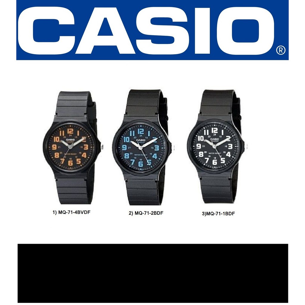 【天龜】CASIO手錶 超薄石英 指針錶 彩色字體MQ-71