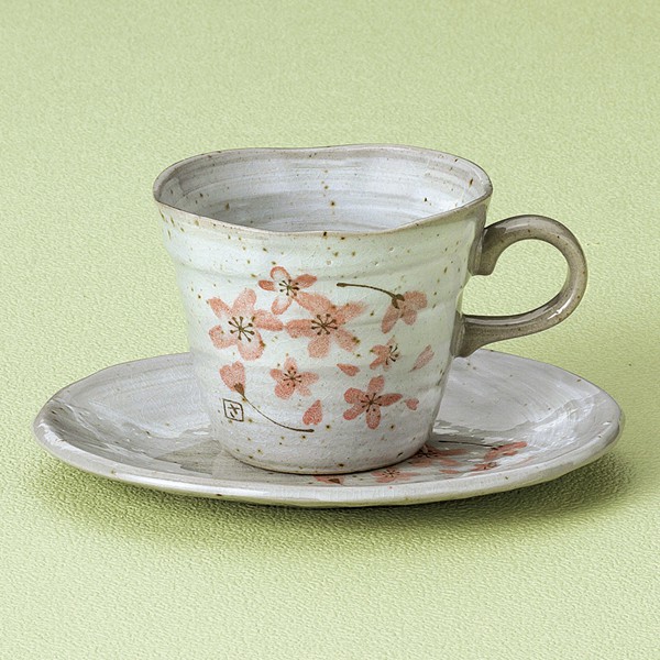 美濃燒 粉櫻和風 咖啡杯組 日本陶瓷 陶杯 福介商店
