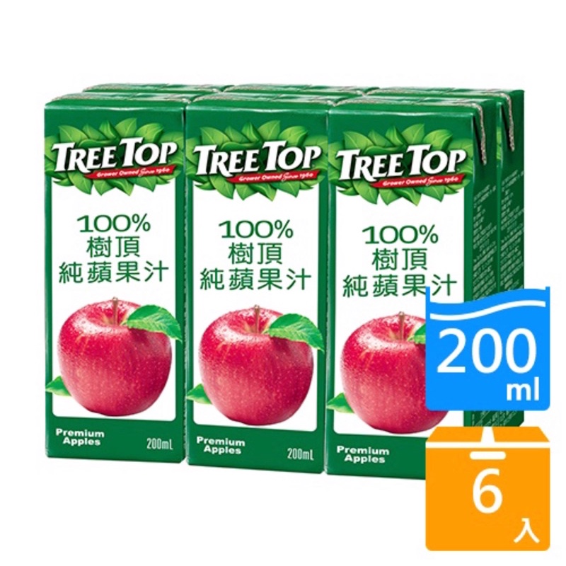 樹頂TreeTop100%蘋果汁200ml / 樹頂 純蘋果汁晶鑽包 1000ml