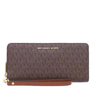 【美麗小舖】MICHAEL KORS MK 老花防刮PVC 加大長夾 拉鍊長夾 皮夾 長夾 手拿包~M38613