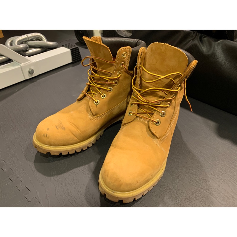 真品九成五新Timberland 10061經典款防水黃靴8.5W