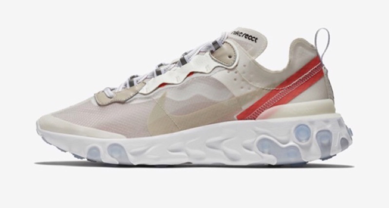 nike react 87 sail light bone