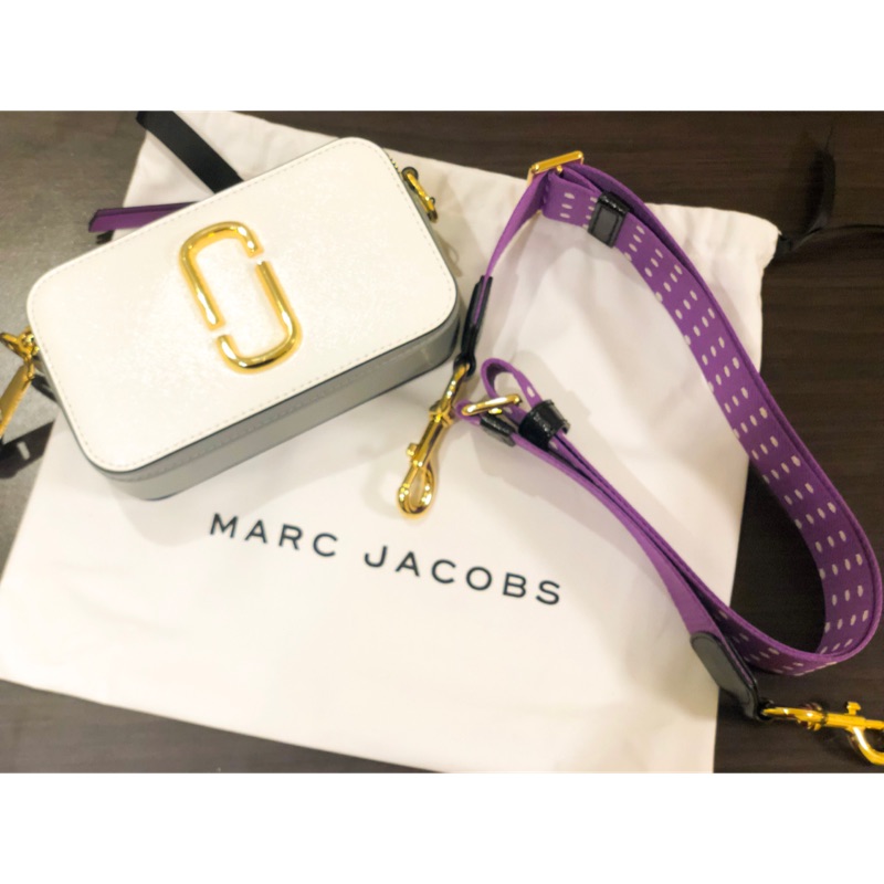 全新MARC JACOBS Snapshot相機包背帶_紫色點點限量版