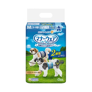 日本嬌聯 Unicharm 消臭大師 禮貌帶 男用 藍色 & 海軍藍格子M 42片 [日本直送]