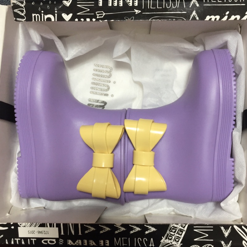 （全新）Mini Melissa 紫色蝴蝶雨鞋