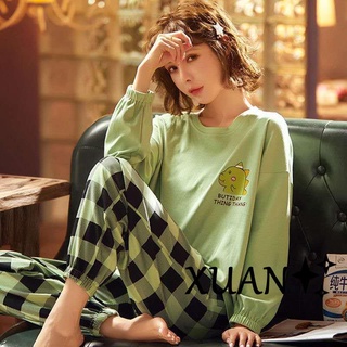 Xuan♥ ins可愛韓版可外穿長袖睡衣 家居服套裝 睡衣套裝 兩件式睡衣 卡通睡衣 韓版睡衣 可愛睡衣 長袖居家服74