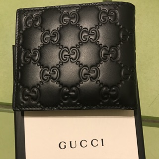 Gucci 男用壓紋短皮夾 9.9成新