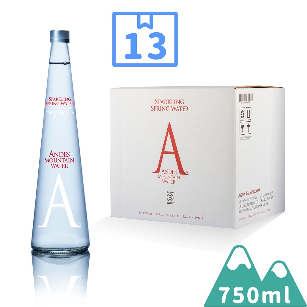 【免運箱購】安地斯山氣泡天然雪山泉水 750mL13入｜ANDES MOUNTAIN WATER 氣泡水