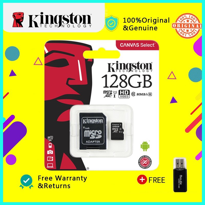 金士頓存儲卡 SD 卡 Micro SD TF 卡 Class10 80MB/s 16GB/32GB/64GB/128G