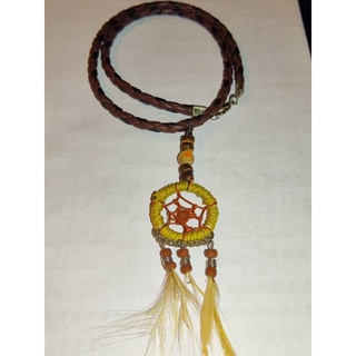 👑🤩😍🙏 珍藏 手作 藝術 羽毛 造型 印第風 巨蟹 水晶 項鍊