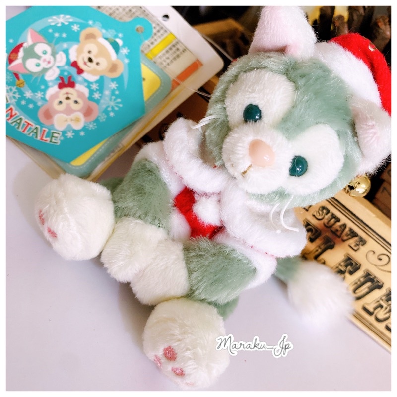 日本海洋迪士尼樂園限定 冬季 聖誕節 Duffy 畫家貓 聖誕老公公 坐姿 吊飾 鑰匙圈［魔樂町JP日貨🎪］